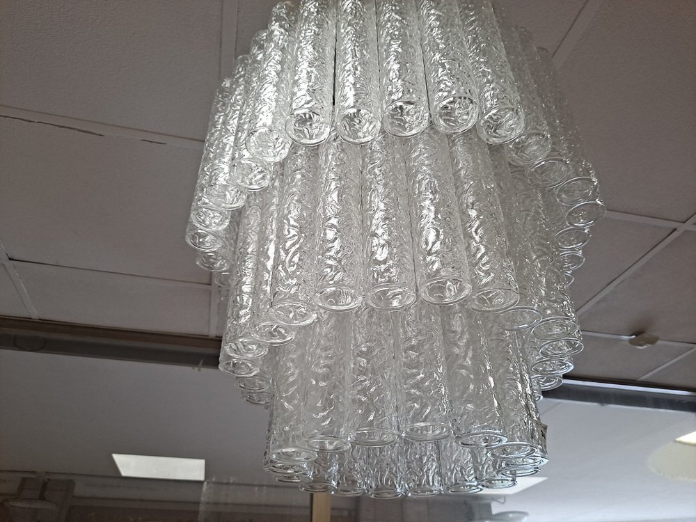 Lampadario in vetro di Murano di Toni Zuccheri per Venini, Italia, anni