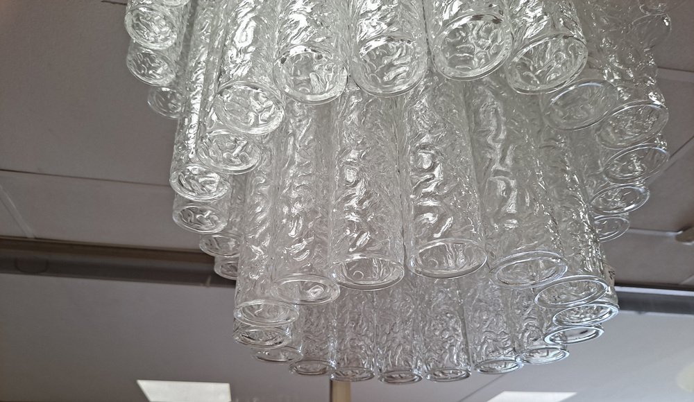 Lampadario in vetro di Murano di Toni Zuccheri per Venini, Italia, anni