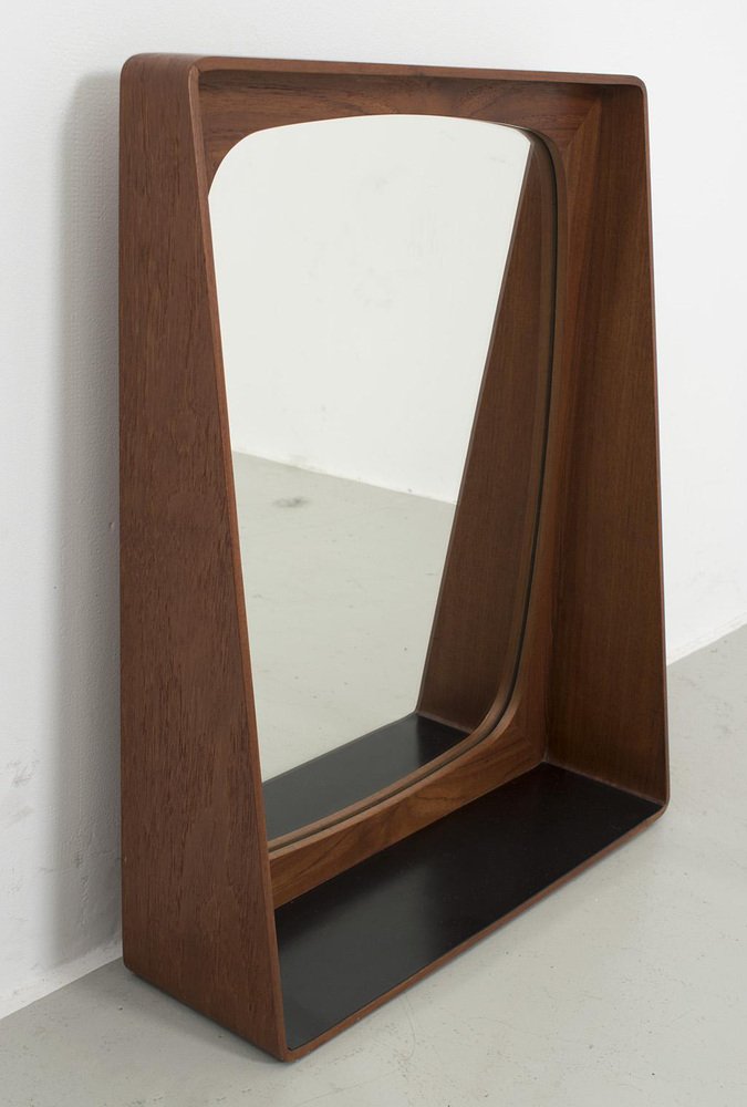 Danish Mirror with Teak Frame for sale at Pamono