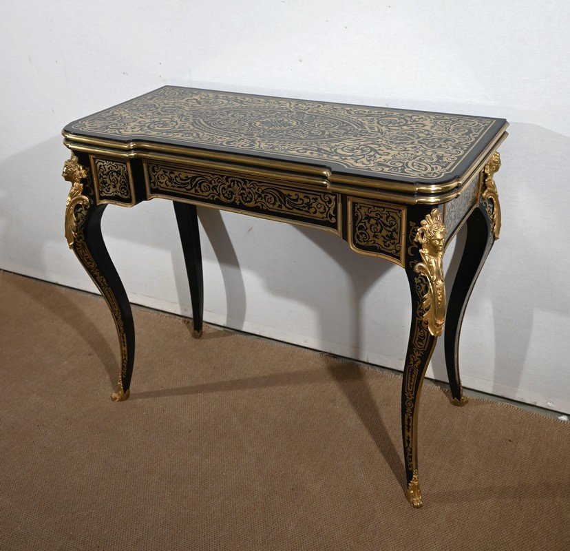 Napoleon III Console Table in Blackened Pear Tree, Mid19th Century for