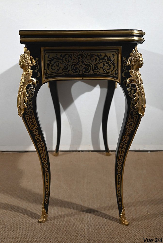Napoleon III Console Table in Blackened Pear Tree, Mid19th Century for