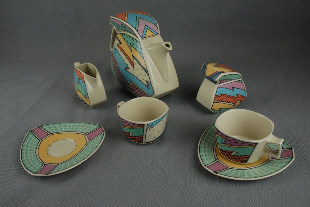 German Flash Tea Set by Dorothy Hafner for Rosenthal, 1980s, Set of 7 ...
