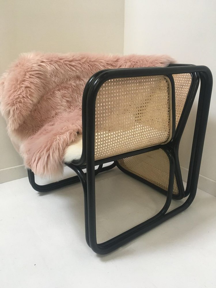 Large Lounge Chair in Rattan for sale at Pamono