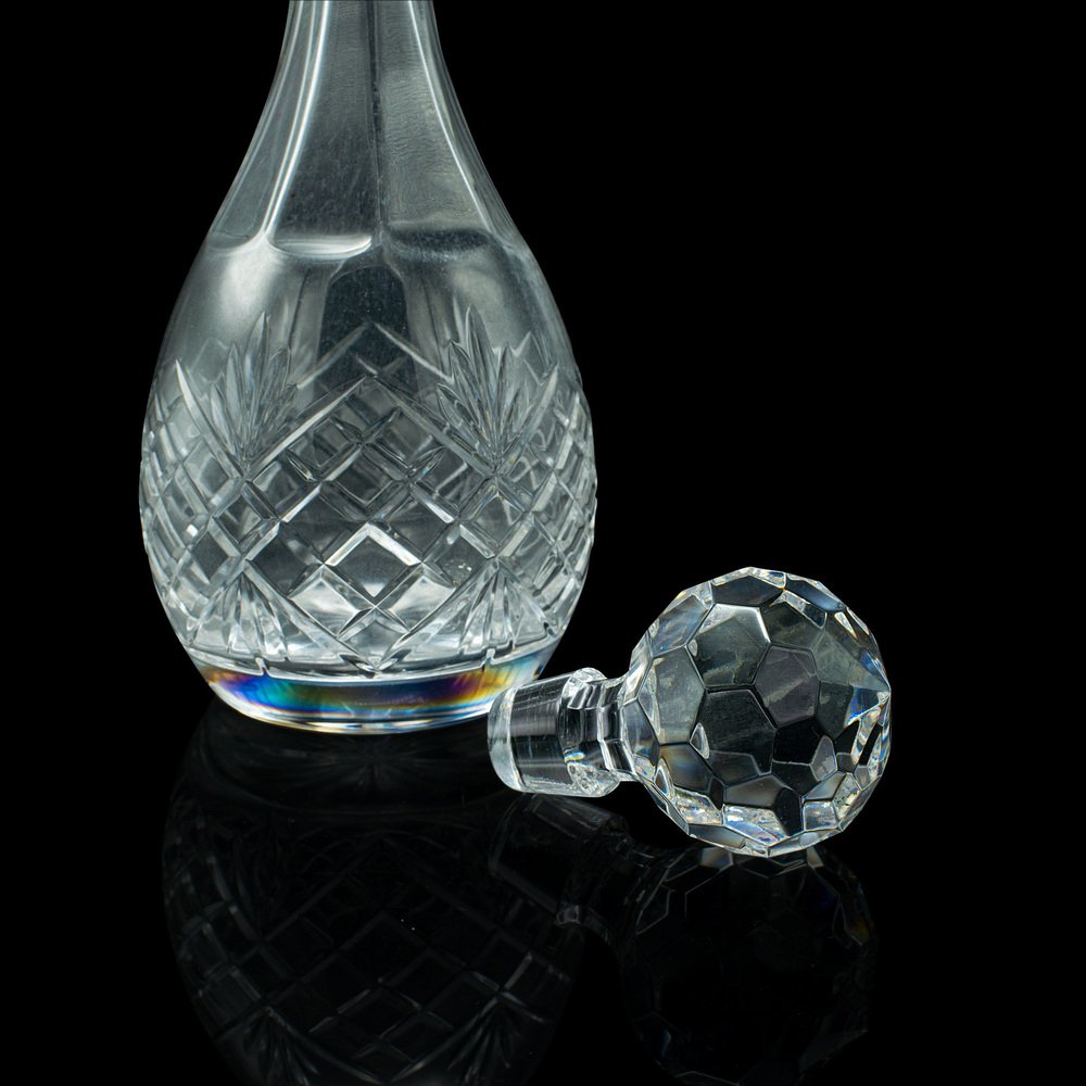 Tall Vintage English Cut Glass Port Decanter, 1960s for sale at Pamono