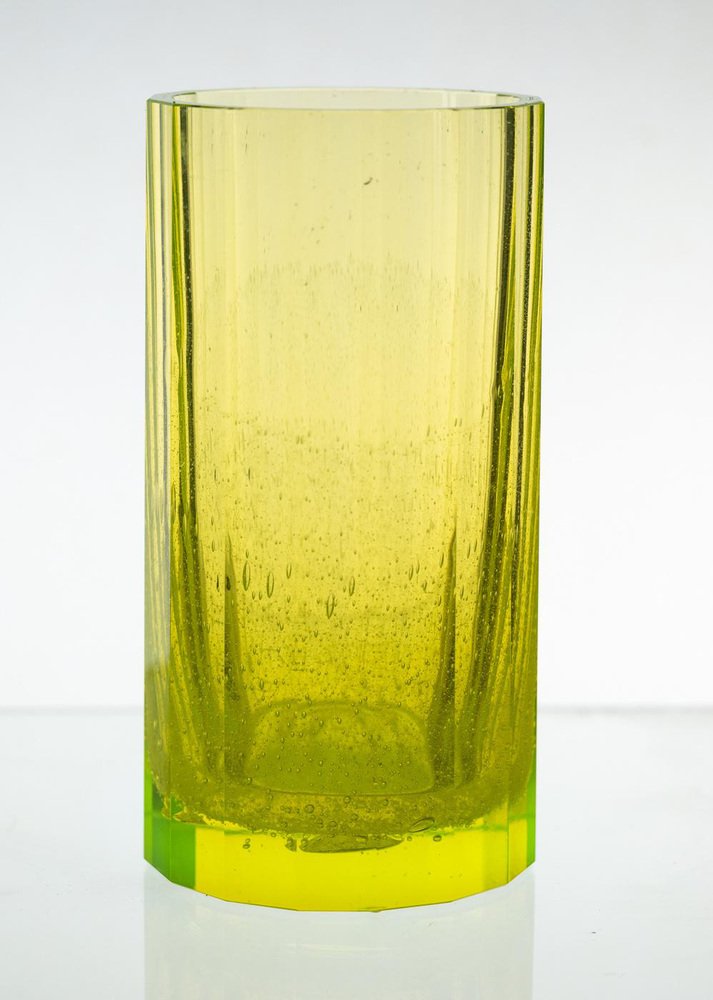 Uranium Glass Vase by Aleš Zvěřina for Egermann for sale at Pamono