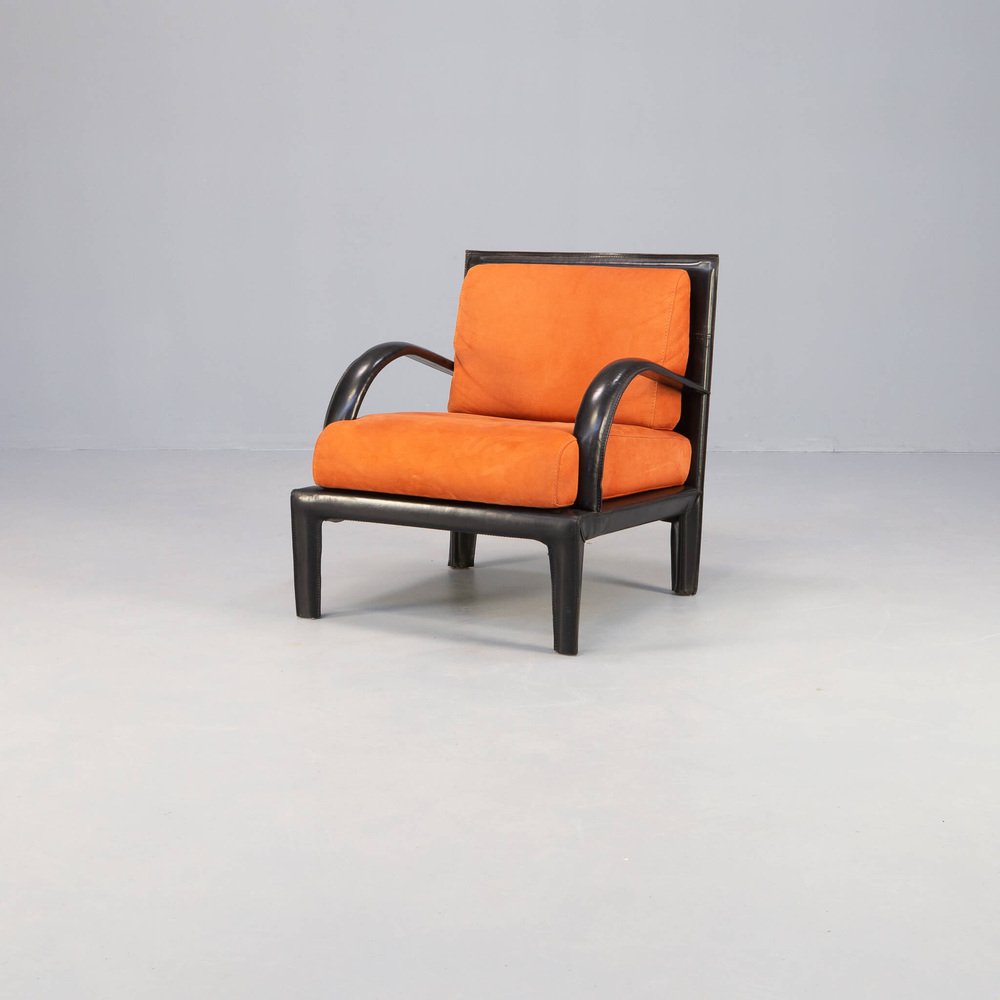 Vintage Lounge Chair in Leather from Roche Bobois, 1980s for sale at Pamono