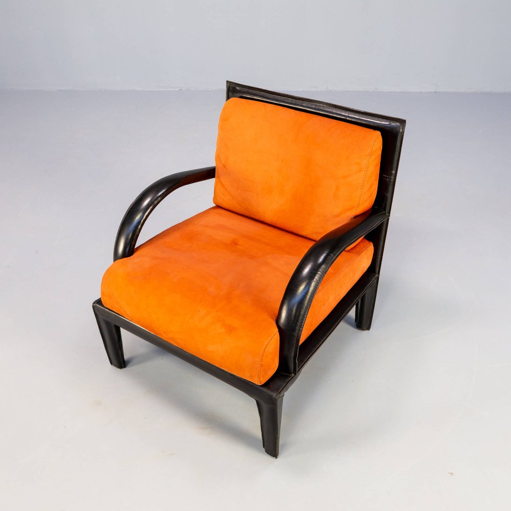 Vintage Lounge Chair in Leather from Roche Bobois, 1980s for sale at Pamono
