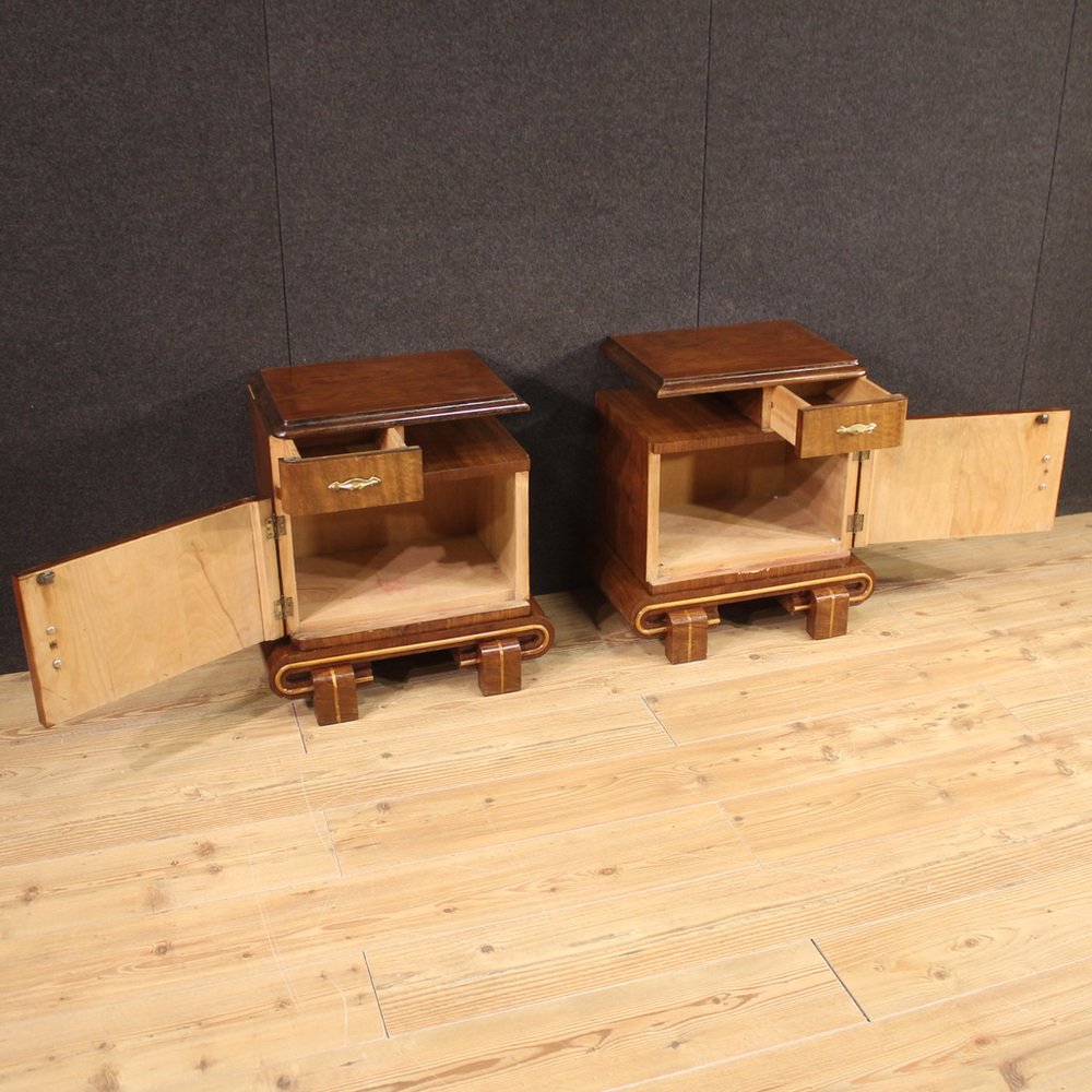 Art Deco Style Bedside Tables, 1950s, Set of 2 for sale at Pamono