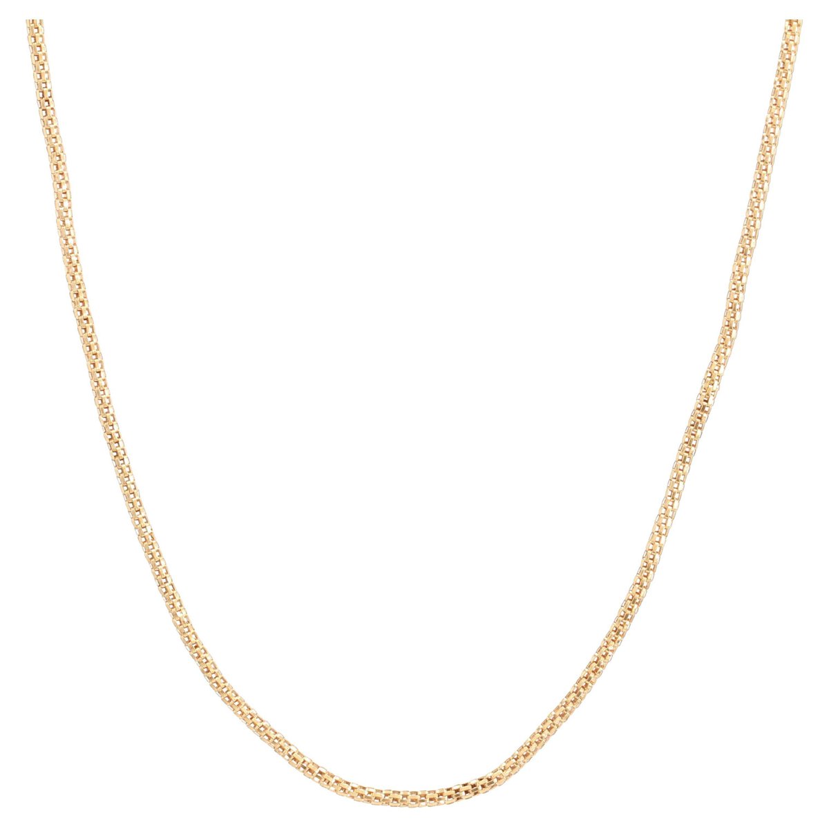 NKlaus Catena Bizantina Unisex – Maglia 1,10 Mm, Placcata Oro Giallo 18K (18 Ct) – Lunghezza 50 Cm