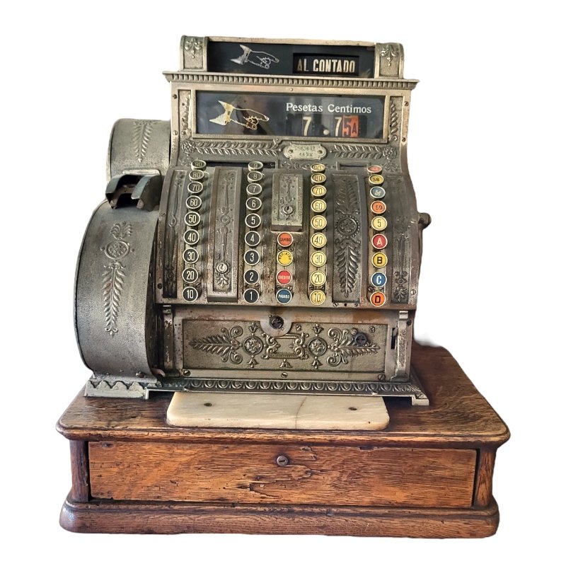 Antique Spanish Cash Register for sale at Pamono