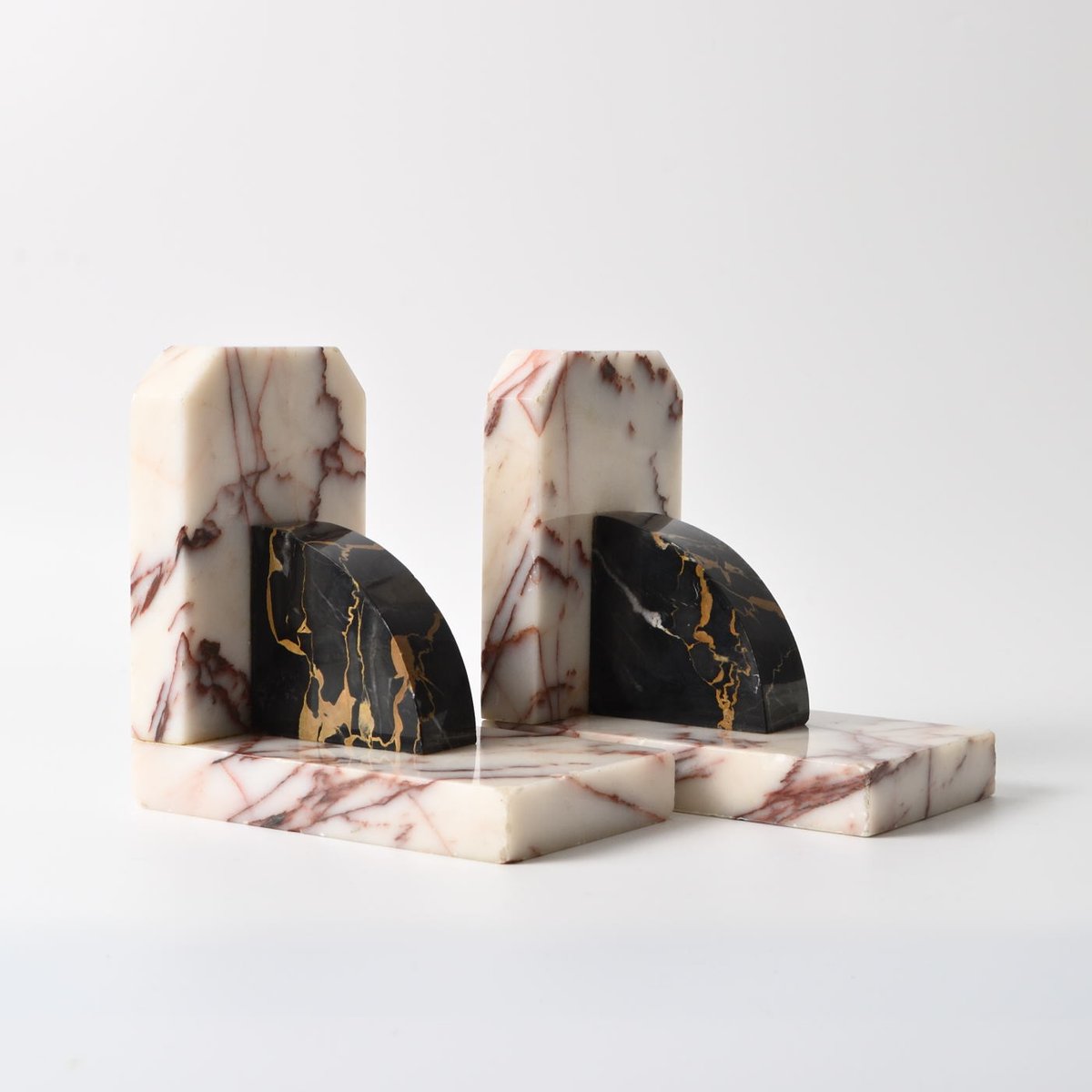 Art Deco Marble Bookends, 1930s, Set of 2 for sale at Pamono