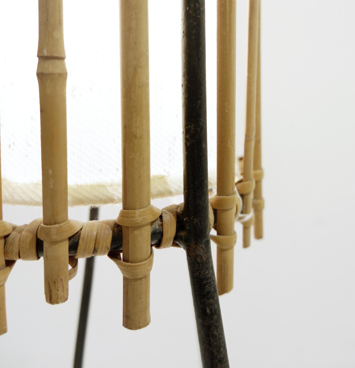 MidCentury Bamboo Tripod Floor Lamp for sale at Pamono