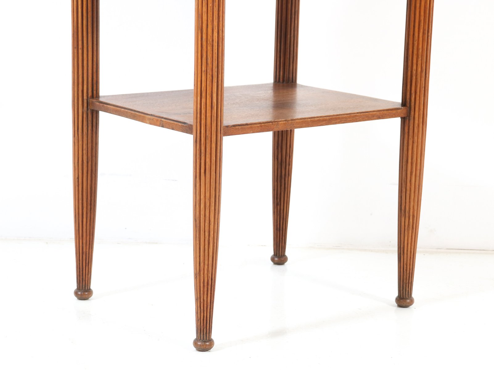 Art Deco Oak Side Table with Marble Top, 1930s for sale at Pamono