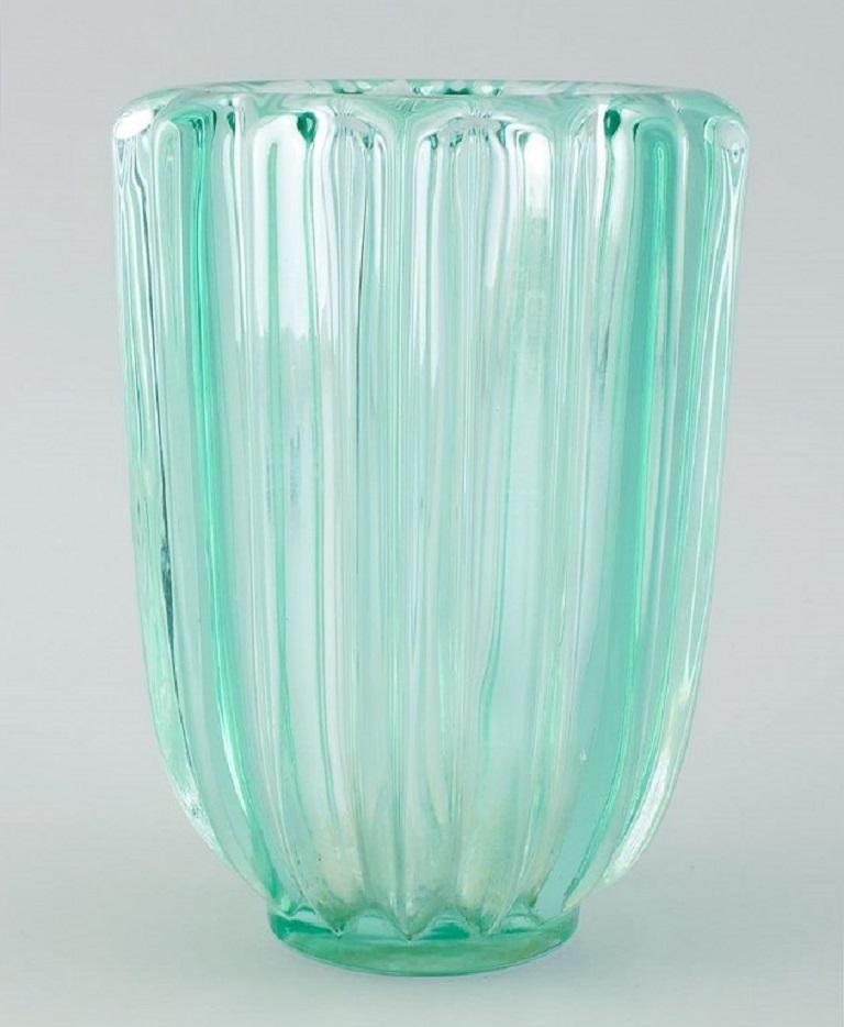 Art Deco Light Green Vase by Pierre Gire, 1940s for sale at Pamono