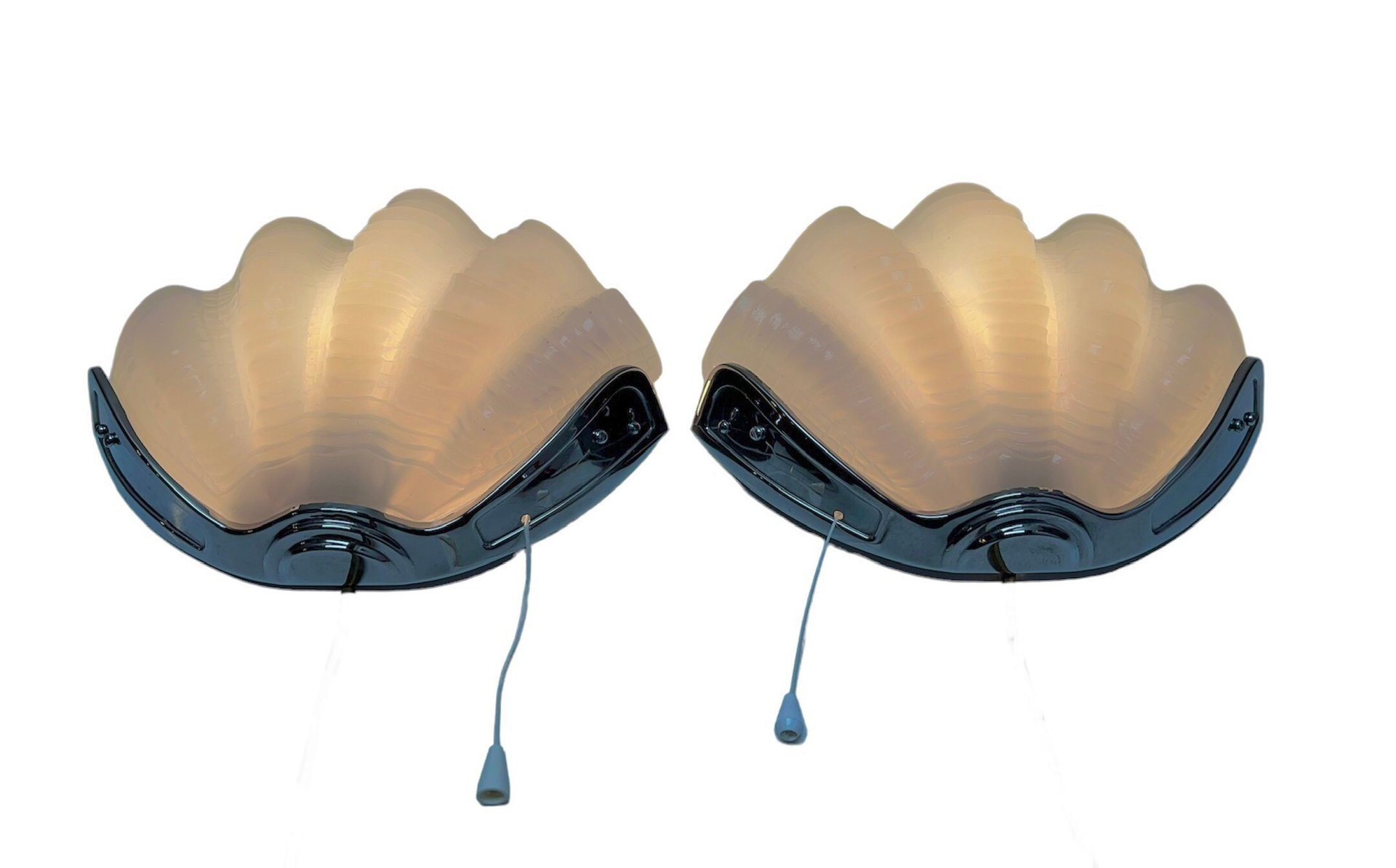 Art Deco Shell Wall Lights, 1920s, Set of 2 for sale at Pamono