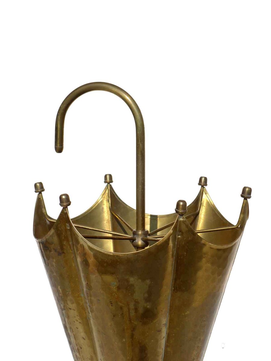 MidCentury Italian Brass Umbrella Stand, 1950s for sale at Pamono