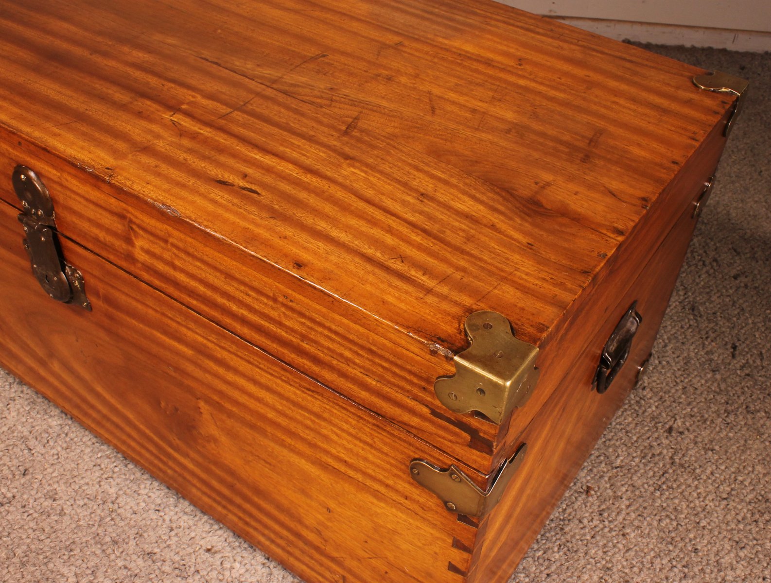 Camphor Wood Campaign Chest for sale at Pamono