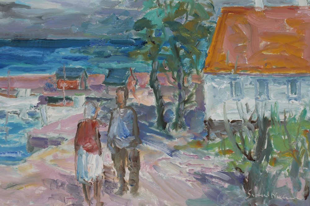 Svend Nielsen, Motif from Gudhjem, Bornholm, 1960s, Oil on Canvas