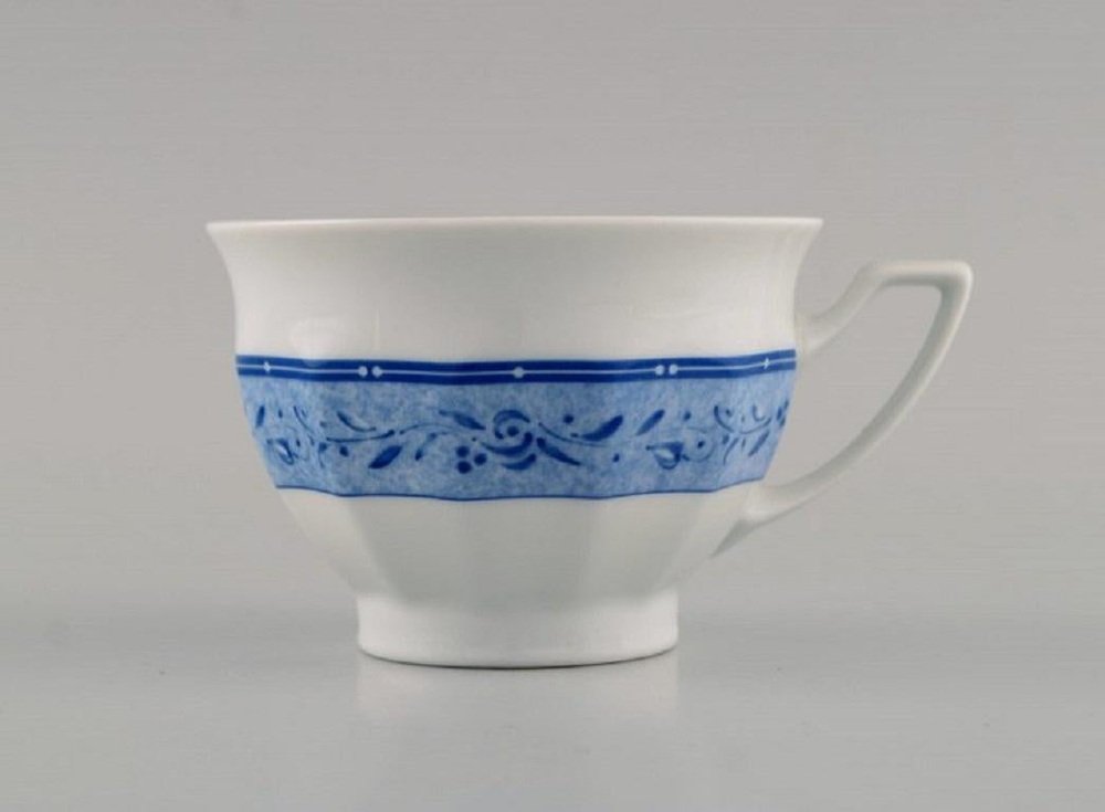 Coffee Service for 10 People in Porcelain with Blue Ribbon from