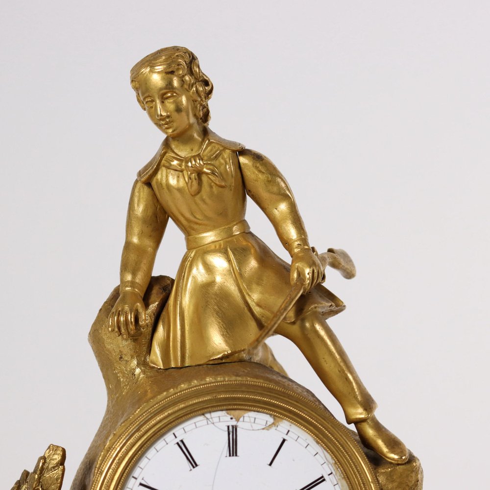 Countertop Clock in Gilded Bronze, France, 19th Century for sale at Pamono