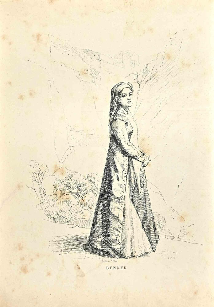 Jean Benner, Woman, Lithograph, Late 19th Century for sale at Pamono
