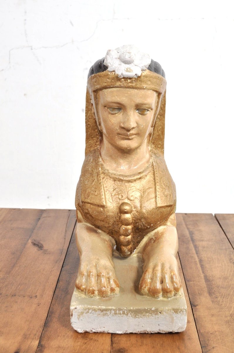 Stone Sphinx Statue, 1930s for sale at Pamono