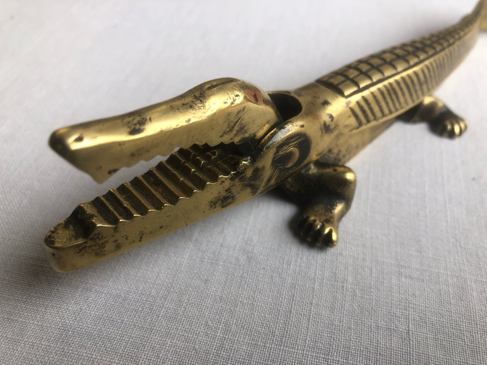 Crocodile Nutcracker in Brass by Walter Bosse, 1950s for sale at Pamono