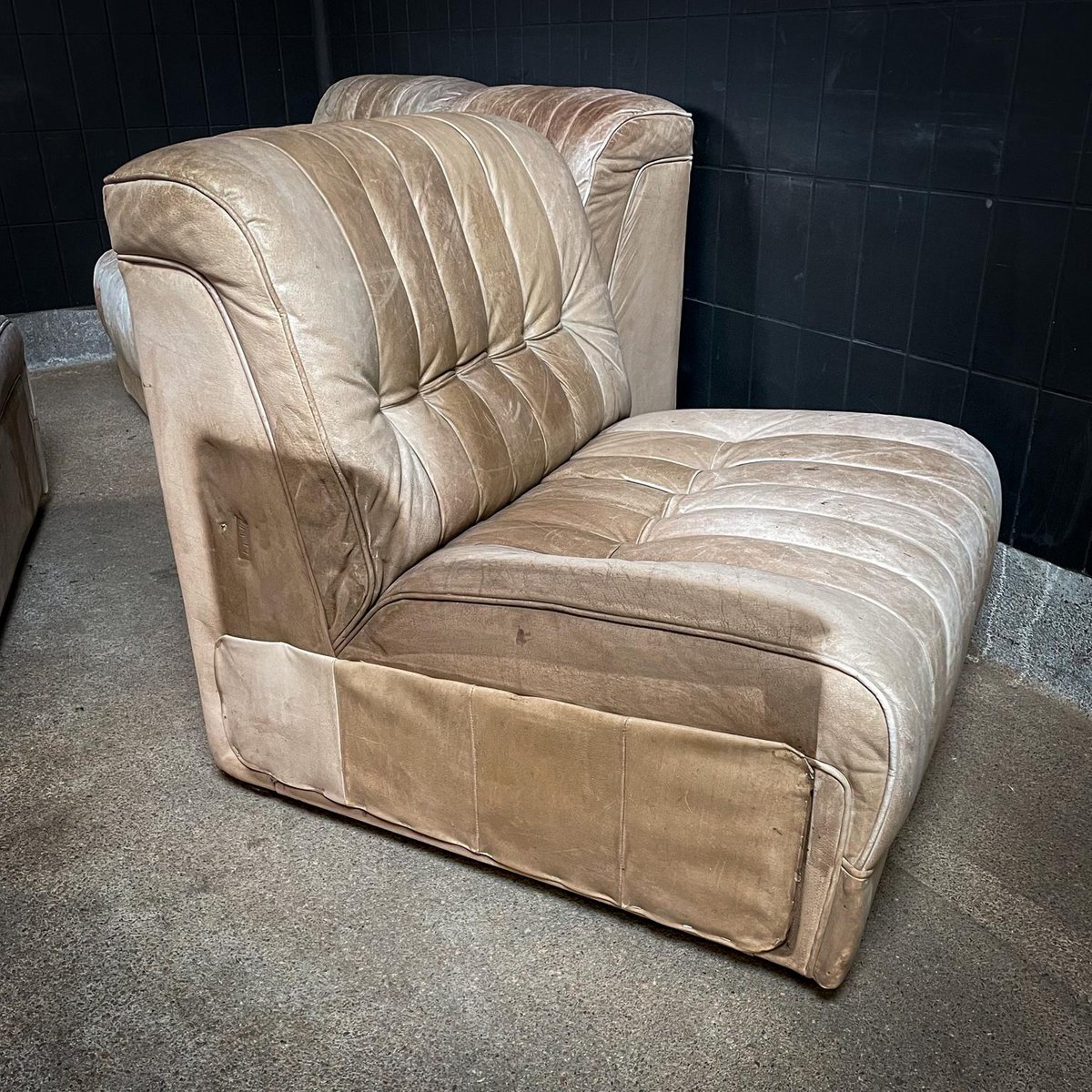 Vintage Leather Modular Sofa from Lemke, 1970s, Set of 4 for sale at Pamono