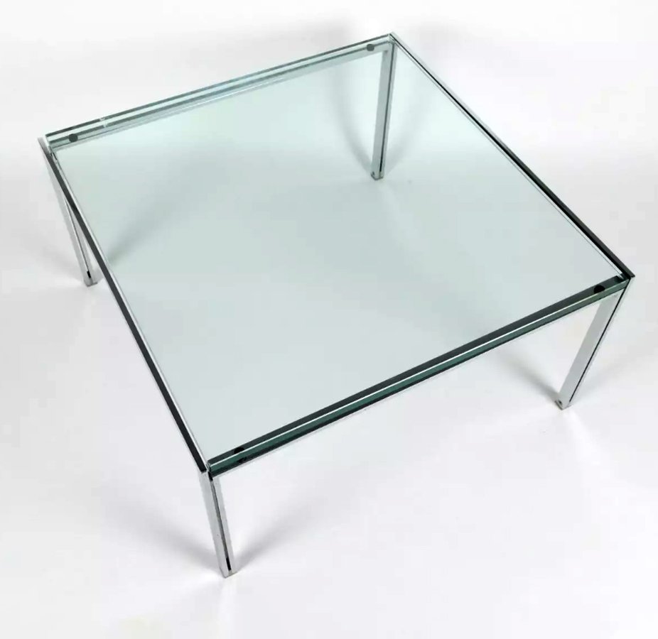 Chrome & Glass Luar Coffee Table by Ross Littell for ICF De Padova