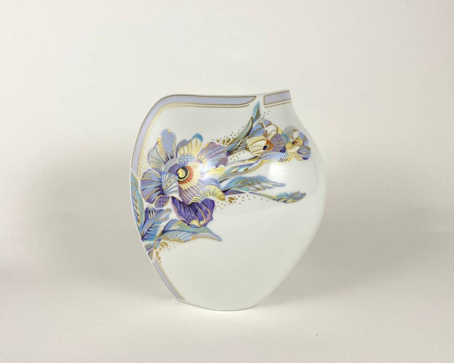 Vintage Gold Flower Vase by Kaiser, Annabelle K. Nossek, Germany, 1970s for sale at Pamono