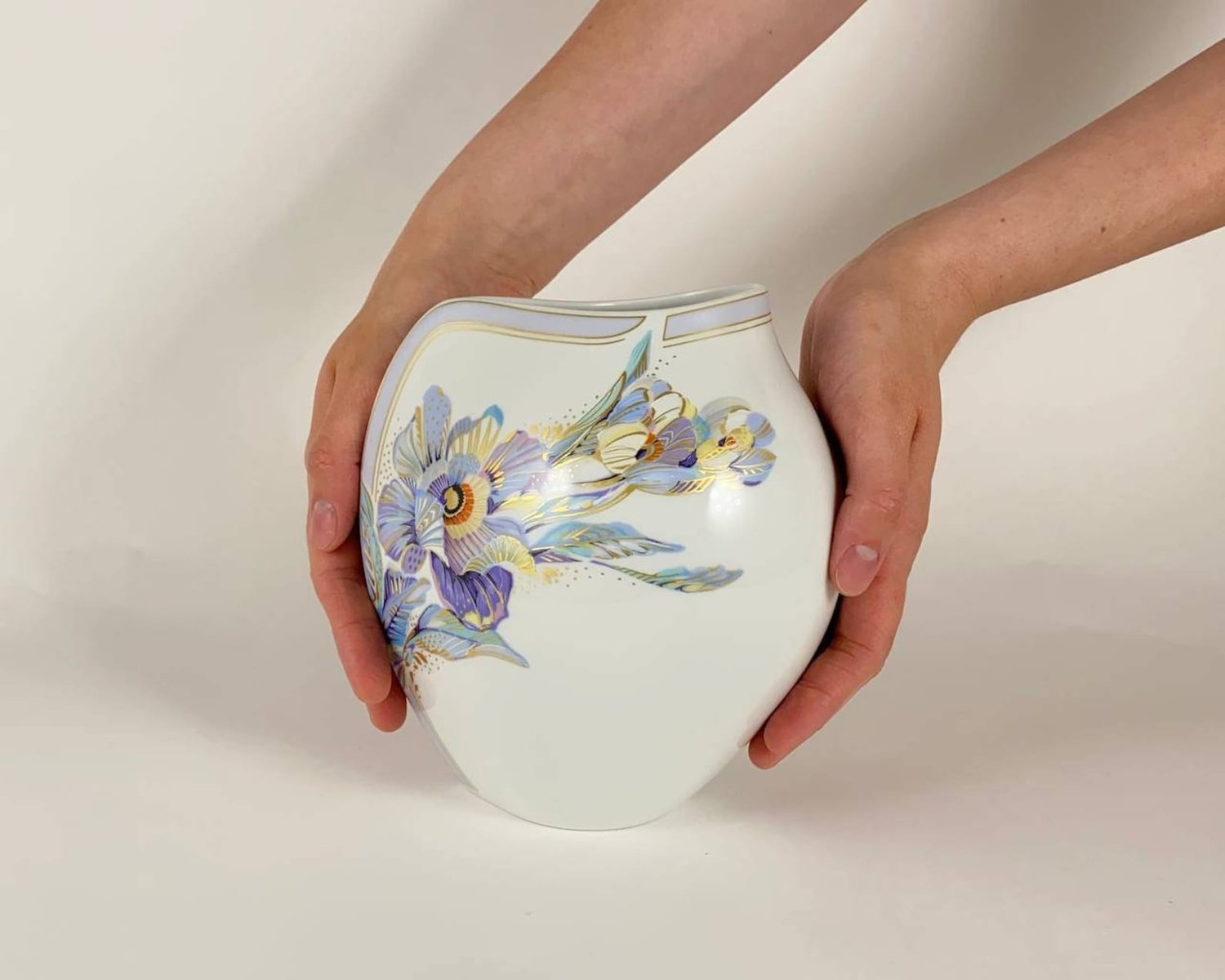 Vintage Gold Flower Vase by Kaiser, Annabelle K. Nossek, Germany, 1970s for sale at Pamono