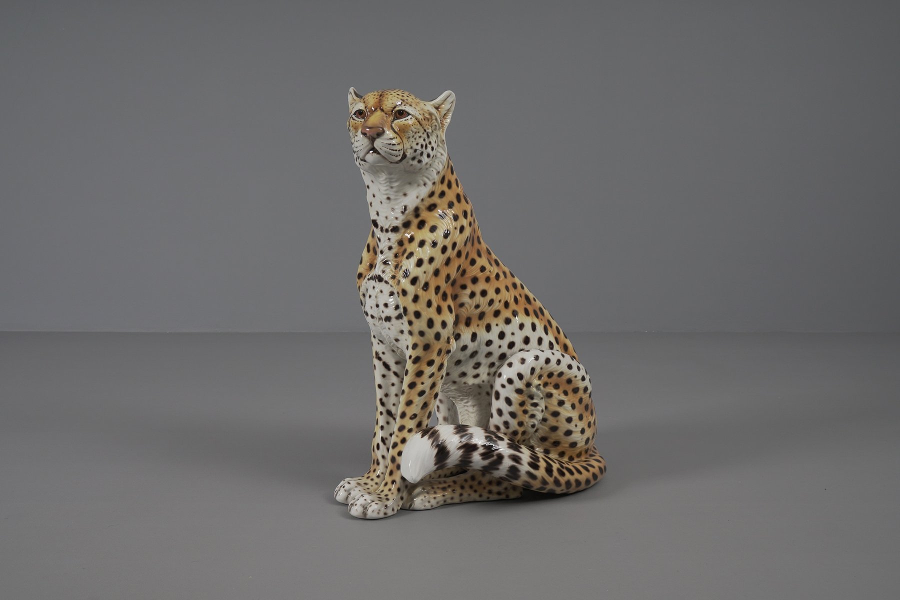 Italian Leopard Figurine in Ceramic, 1960s for sale at Pamono