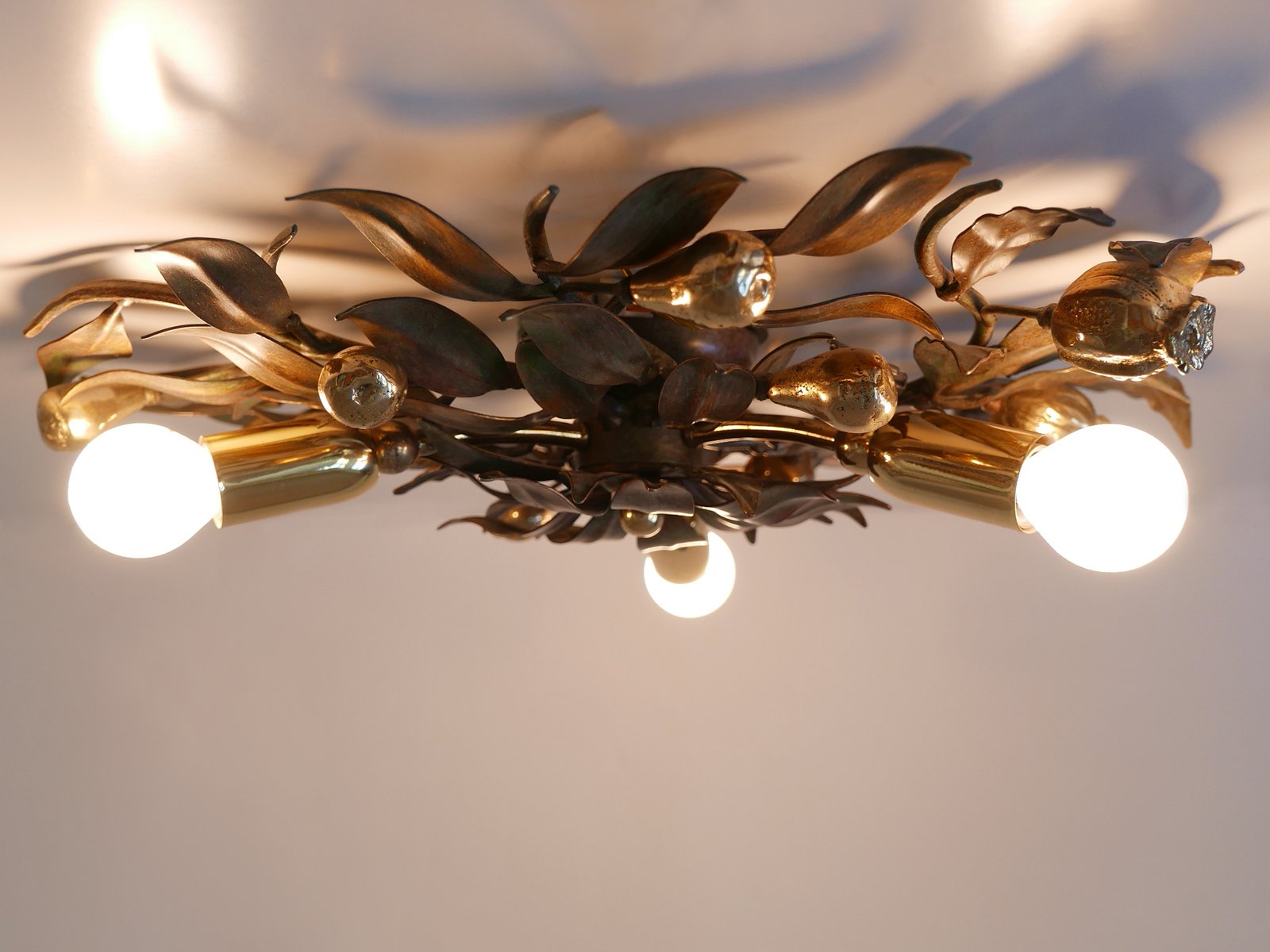 Messing &amp; Metall Florentiner Einbaulampe von Hans Möller, 1970er bei ...