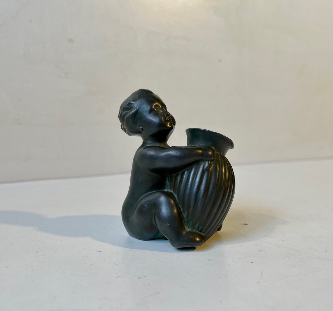 Art Deco Baby Girl Figurine with PenHolder from Just Andersen, 1930s for sale at Pamono