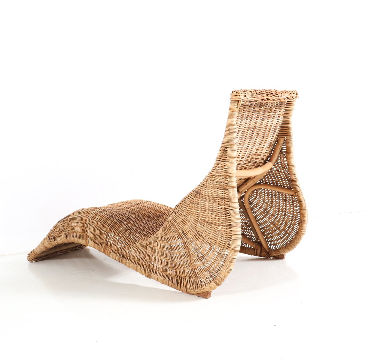 Chaise Longue Karlskrona Vintage en Osier par Carl Öjerstam pour Ikea