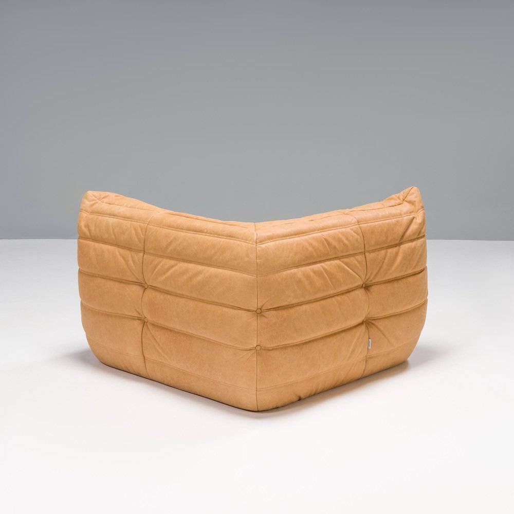 Canapé Ligne Roset Albany – Design Michel Ducaroy, Années 70-80, Cuir Marron, 260cm