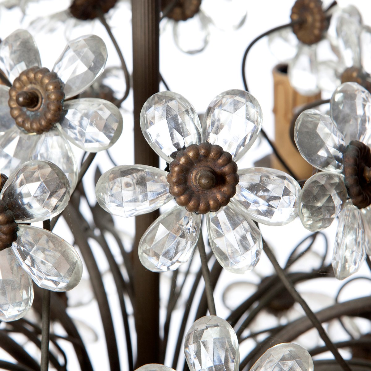 Vintage Six Light Bronze Crystal Flower Chandelier From Maison Vintage Six Light Bronze Crystal Flower Chandelier From Maison Baguès 5 3 100 00