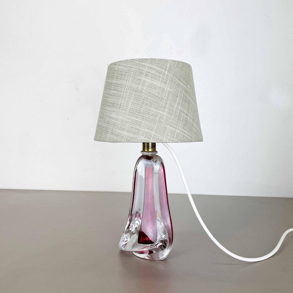 Small Pink Crystal Murano Glass Table Light from Val Saint Lambert