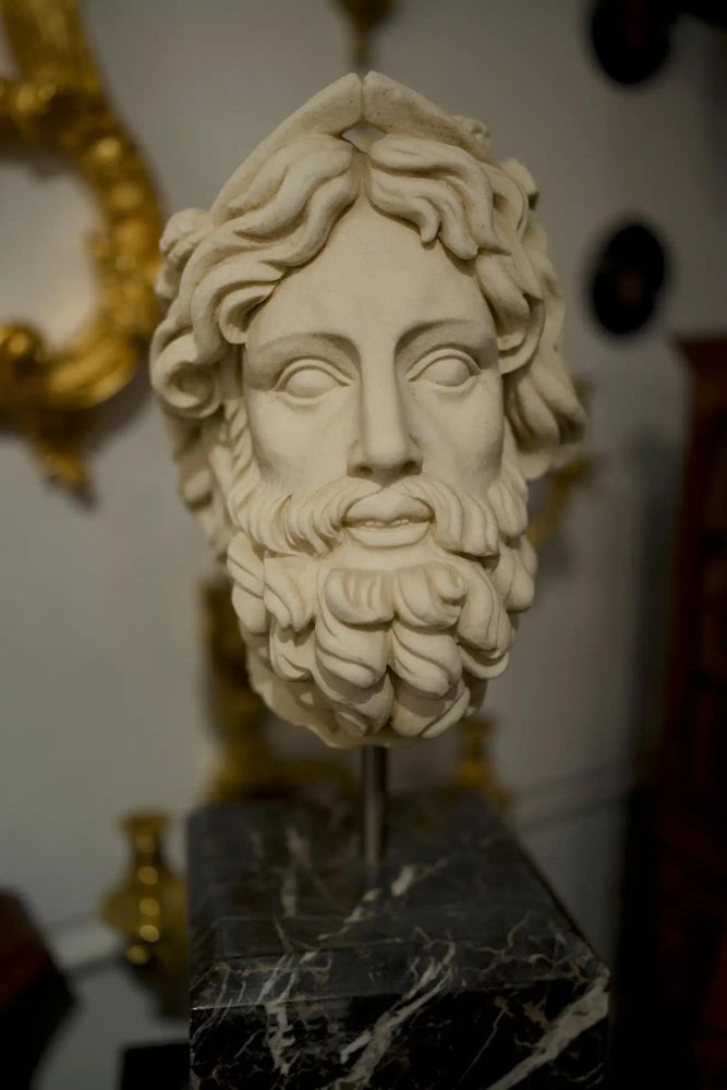 20th Century Greek Head Bust in HandCarved Marble for sale at Pamono