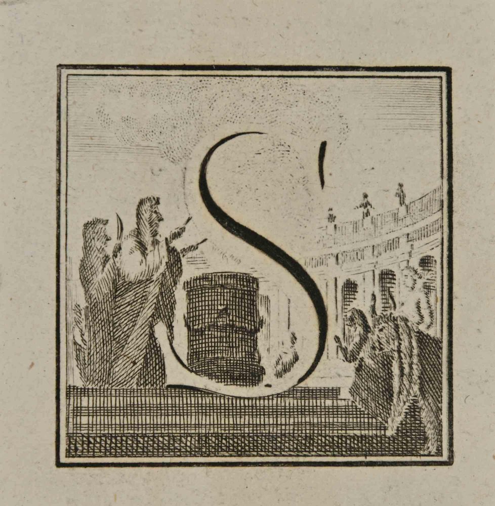 Luigi Vanvitelli, Letter of the Alphabet S, Etching, 18th Century for ...