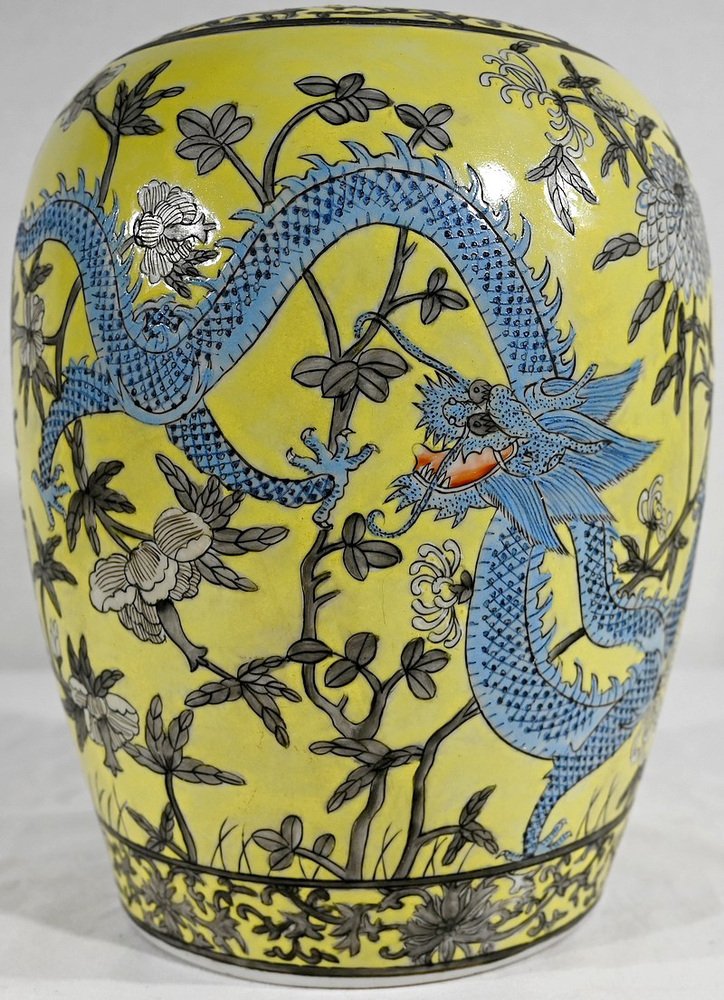 Qing Dynasty Vase with Two Dragons in China Porcelain for sale at Pamono