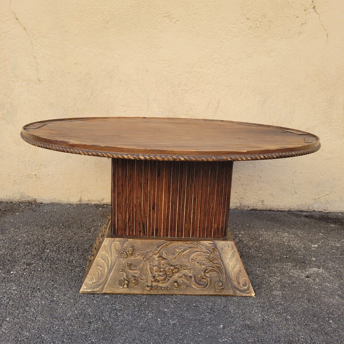 20th Century Art Deco Wooden Coffee Table and Chosen Glass, 1930s for