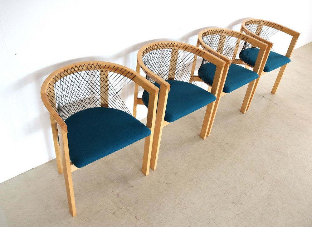String Chairs by Tranekaer for Tranekær Furniture, 1970s, Set of 4 for ...