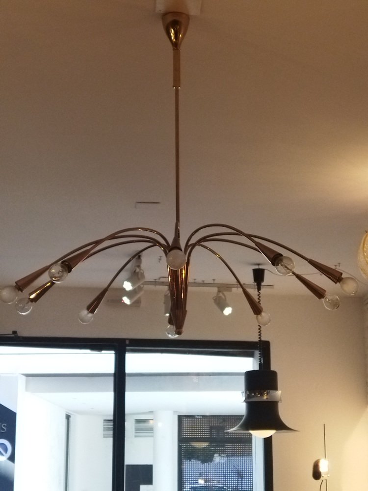 Spanish Suspension Lamp from Metalarte, 1950s for sale at Pamono
