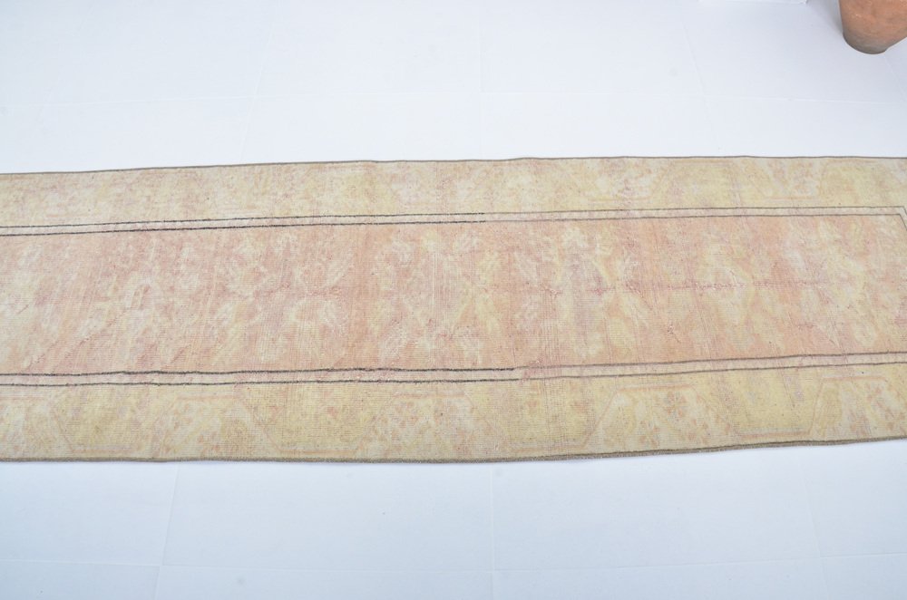 Distressed Faded Neutral Runner Rug for sale at Pamono