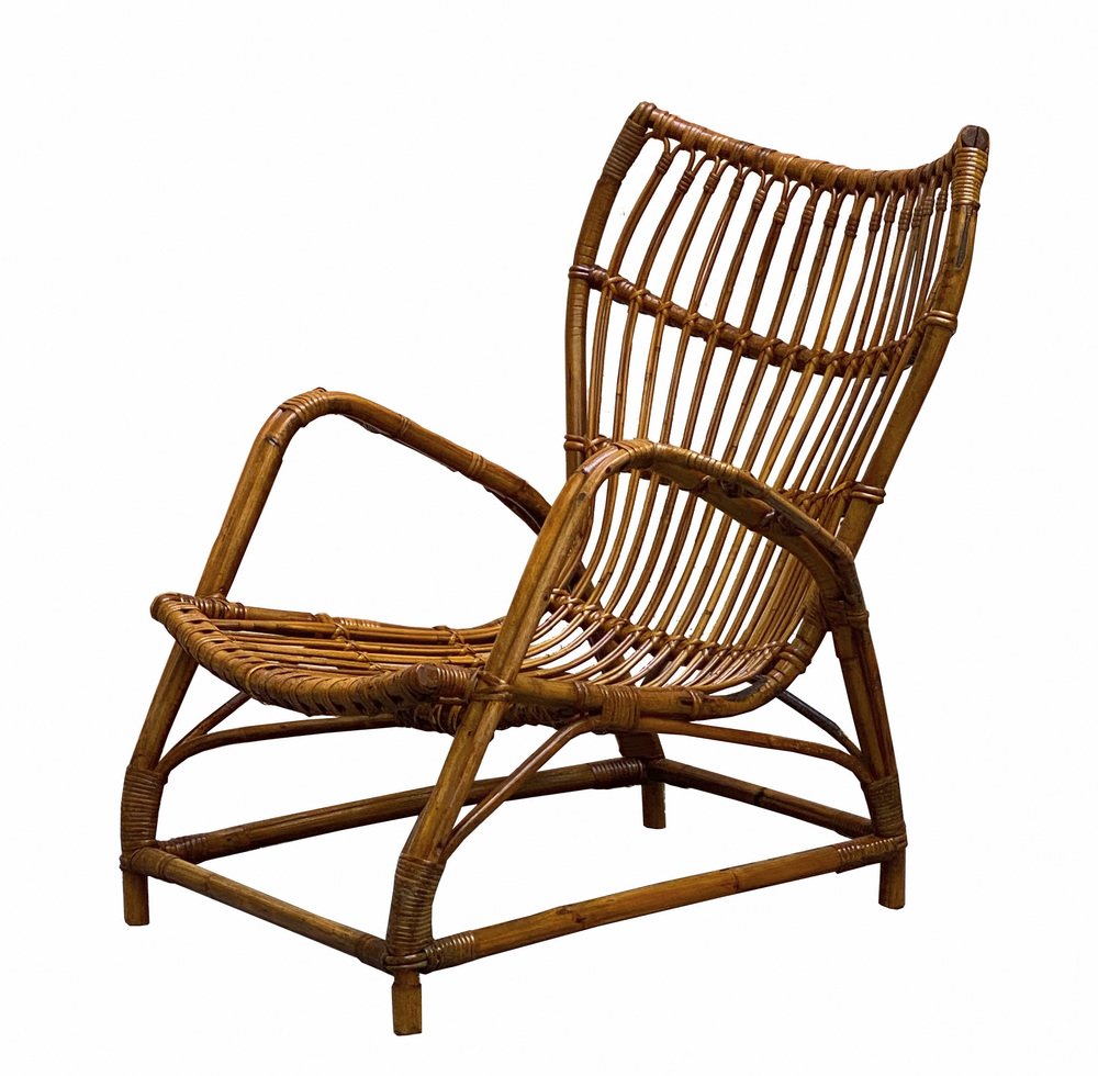 Italienischer Sessel aus Bambus & Rattan, 1960er bei Pamono kaufen