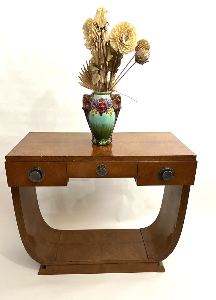 Art Deco Entrance Console Table with 3 Drawers, 1920s for sale at Pamono