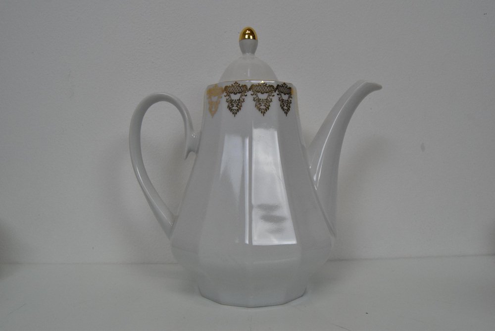 Lot De 4 Tasses à Café/thé En Porcelaine Craquelée - Vintage 1960 - Fabriquées En France