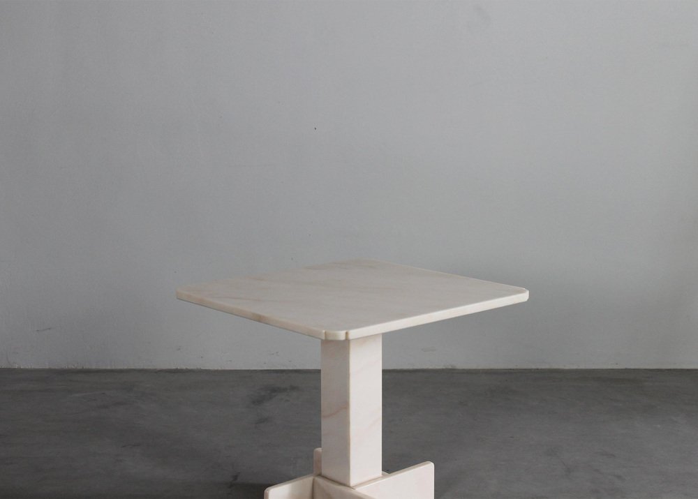 Italian Pink Marble Square Coffee Table for sale at Pamono