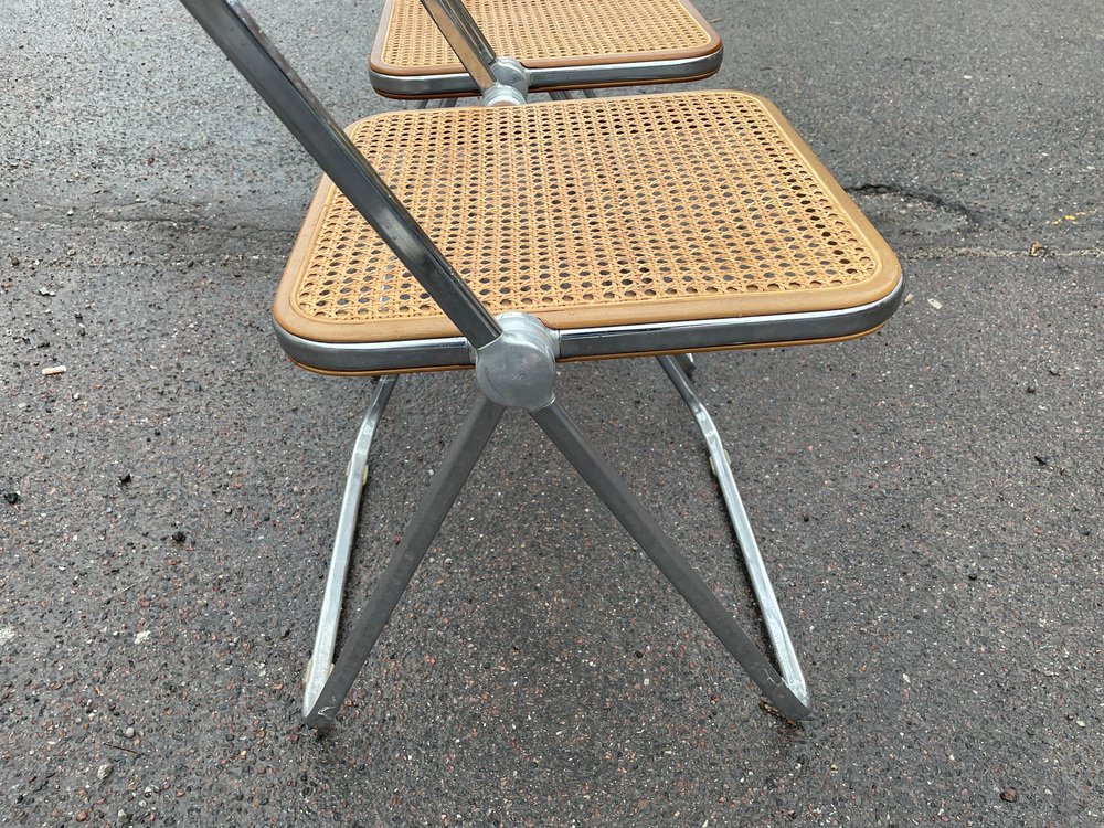 Plia Cane Folding Chair by Giancarlo Piretti for Castelli, 1960s, Set